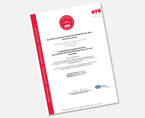 ISO 9001 Zertifikate