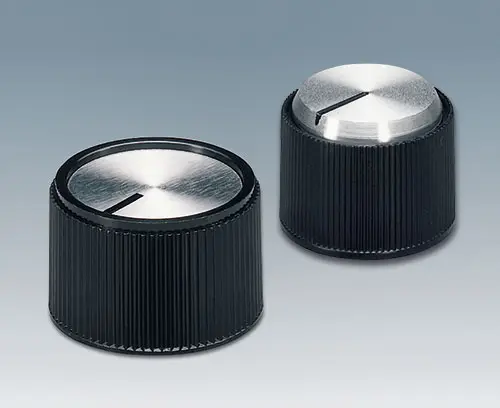 Drehknöpfe mit Zierspiegel Aluminium